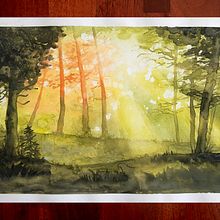 Mi proyecto del curso: Paisajes de ensueño con acuarela: plasma la luz. Painting, and Watercolor Painting project by Adela Arsuaga - 01.08.2023