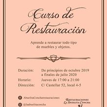 Cartel para curso de restauración. Un proyecto de Diseño, Diseño gráfico y Diseño de carteles de Inmaculada Bailac Cano - 18.09.2019