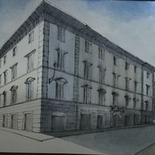 Il mio progetto del corso: Disegno architettonico con acquerello e inchiostro. Sketching, Drawing, Watercolor Painting, Architectural Illustration, Sketchbook & Ink Illustration project by andreasordi68 - 01.08.2023