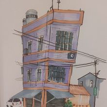 Little tower. Traditional illustration, Sketching, Sketchbook, Architecture, Fine Arts, and Street Art project by rule69 - 01.08.2023