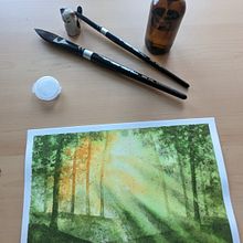 My project for course: Dreamy Watercolor Landscapes: Paint with Light. Painting, and Watercolor Painting project by gayatri_geo14 - 01.08.2023