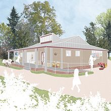 Visualisations of a Community Craft Studio retrofit & extension design. Architecture, and Architectural Illustration project by Josephine - 05.01.2022