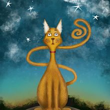 Nocne niebo. Traditional illustration project by Anna Binkowska - 01.09.2023