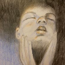 Mein Abschlussprojekt für den Kurs: Kreatives Porträt in Chiaroscuro mit Bleistift. Un projet de Illustration traditionnelle, Dessin au cra, on, Dessin de portrait, Dessin artistique, Dessin aux cra , et ons de couleur de Cordula Altersberger - 09.01.2023