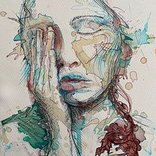 Mon projet du cours : Portrait expérimental à l'encre, à l'alcool et au thé . % guno007 tarafından hazırlanan Güzel sanatlar, Tablo, Çizim, Mürekkep İllüstras, Ve onu projesi - 01.09.2023