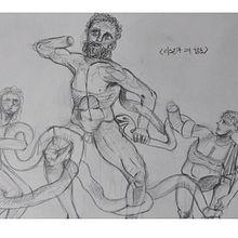 The Laocoon And the Sons. Sketching, Pencil Drawing, Drawing, and Figure Drawing project by Dinara Muminova - 01.06.2023
