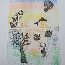 Mi proyecto del curso: Carvado de sellos y técnicas de estampación. Traditional illustration, Arts, Crafts, Fine Arts, Printing, Creating with Kids, and Engraving project by sanchezmaider - 01.10.2023