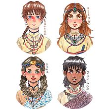Prodigy Children Of Tibet. Traditional illustration, Character Design, Drawing, Watercolor Painting, Children's Illustration, and Design project by aline - 01.10.2023