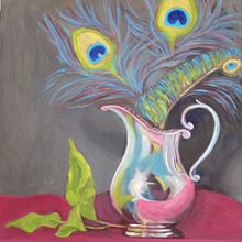 silver pitcher still life painting in oil. Painting project by Melodie Herbert - 03.02.2015