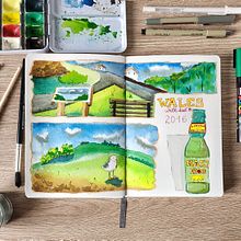 My project for course: Watercolor Travel Journal Ein Projekt aus dem Bereich Traditionelle Illustration, Aquarellmalerei, Architektonische Illustration und Sketchbook von Nadya - 11.01.2023