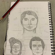 DA - Estudio de rostros. Een project van Traditionele illustratie van Mireia Ortigosa - 11.01.2023