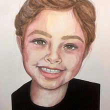Retrato infantil- Niña 2 . Traditional illustration, and Watercolor Painting project by Yazk Barrera - 01.11.2023