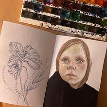 My project for course: Watercolor Portrait from a Photo. Un progetto di Illustrazione tradizionale, Pittura ad acquerello e Disegno di ritratti di Maija - 11.01.2023