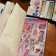 Mein Abschlussprojekt für den Kurs: Das Skizzenbuch als Erkundungsreise: Finde deinen Zeichenstil. Traditional illustration, Sketching, Creativit, Drawing, Watercolor Painting, Sketchbook, and Gouache Painting project by esteemaree - 01.11.2023