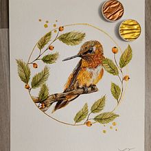 My project for course: Watercolor with Filigree and Metallic Details. Traditional illustration, Painting, Watercolor Painting, Botanical Illustration, Naturalistic Illustration, and Decorative Painting project by lena_tsch - 01.11.2023