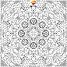 MANDALA REPSOL: Mandala anti stress. Freelance realizado para Essencial Producciones & McCann Erickson. Made in freelance with McCann Erickson, Art Director: Hugo Gallo. Madrid. Un proyecto de Ilustración tradicional, Publicidad y Diseño de Rafael Bertone - 12.01.2023