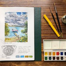 My project for course: Watercolor Travel Journal. Traditional illustration, Watercolor Painting, Architectural Illustration, and Sketchbook project by Helen Butt - 01.11.2023