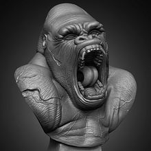 King Gorilla Predator sculpted by Yacine BRINIS Ein Projekt aus dem Bereich 3D von Yacine BRINIS - 13.01.2023