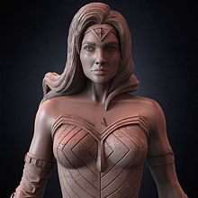 Wonder Woman Gal Gadot 3D Model sculpted by Yacine BRINIS Ein Projekt aus dem Bereich 3D und 3-D-Modellierung von Yacine BRINIS - 13.01.2023
