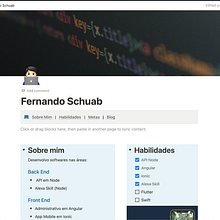 Meu projeto do curso: Introdução ao Notion para projetos criativos. Web Development project by Fernando José Toledo Schuab - 01.13.2023