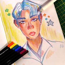 Mi proyecto del curso: Dibujo de retratos llamativos con lápices de colores. Un progetto di Disegno, Disegno di ritratti, Sketchbook e Disegno con matite colorate di Rosario V.T. - 13.01.2023