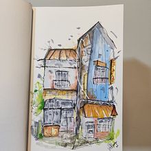 My project for course: Expressive Architectural Sketching with Colored Markers. Sketching, Drawing, Architectural Illustration, Sketchbook & Ink Illustration project by Valery Monge - 01.14.2023