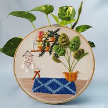 Interiorismo botánico. Embroider, Textile Design, and Botanical Illustration project by Yahir Burgos-Solís (Antronauta) - 01.14.2023