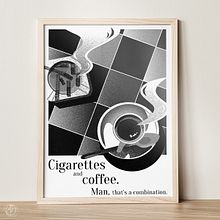 Cigarettes and coffee poster. Un progetto di Illustrazione tradizionale e Design di Adam Parzyszek - 14.01.2023