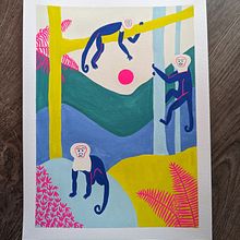 My project for course: Painting a Wildlife Scene with Gouache. Un progetto di Illustrazione tradizionale, Belle arti, Pittura e Pittura gouache di monse.arenasg - 07.01.2023