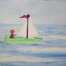 Sam and the chest. Un progetto di Illustrazione tradizionale, Bozzetti, Creatività, Disegno, Pittura ad acquerello, Sketchbook e Pittura gouache di Zoe AinsworthGrigg - 14.01.2023