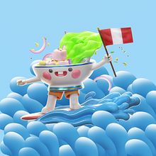 Cevichurf peruano. Un proyecto de Ilustración tradicional, 3D, Dirección de arte, VFX y Diseño de personajes 3D de Abad Ponce Morales - 15.01.2023