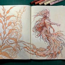My project for course: Fantasy Sketchbook: Draw Characters from Imagination. Traditional illustration, Creativit, Drawing, and Sketchbook project by blanchedraws - 01.16.2023