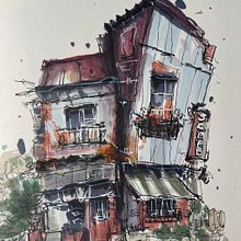 My project for course: Expressive Architectural Sketching with Colored Markers. Sketchbook, Sketching, Drawing, Architectural Illustration & Ink Illustration project by Jiena - 01.08.2023