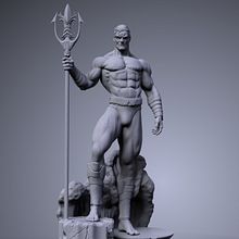 Aquaman Fanart. Un proyecto de Diseño, 3D, Diseño de personajes, Escultura, Modelado 3D, Diseño de personajes 3D y Diseño 3D de Emanuel Molina - 16.01.2023