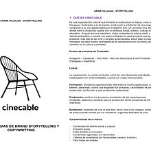 ESTRATEGIA DE BRANDSTORYTELLING Y COPYWRITTING CINECABLE - ARAMI VILLALBA. Advertising, Writing, Cop, writing, Stor, telling, Communication, and Narrative project by Arami Villalba - 01.17.2023