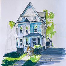 My project for course: Expressive Architectural Sketching with Colored Markers. Un projet de Esquisse , Dessin, Illustration architecturale, Carnet de croquis et Illustration à l'encre de Katie Kitchen - 17.01.2023