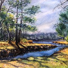 My project for course: Painting Realistic Watercolor Landscapes. Projekt z dziedziny  Malarstwo, Sketching, Malowanie akwarelą, Ilustracja naturalist, czna i  Sztuki piękne użytkownika ellensullivan2 - 13.01.2023