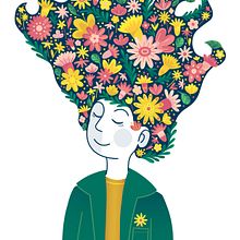 My project for course: Illustrated portraits with botanical elements. Un proyecto de Ilustración tradicional, Ilustración digital, Ilustración botánica y Dibujo digital de Ana Rui Aguiar - 17.01.2023