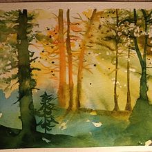 Mon projet du cours : Paysages oniriques à l'aquarelle : capturez la lumière. Een project van Schilderij y Aquarelschilderen van nathaliebissonetti - 17.01.2023