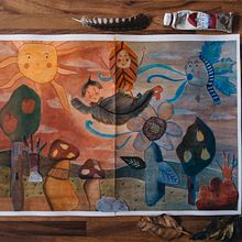 Il mio progetto del corso: Illustrazione di libri per bambini con tecniche miste. Projekt z dziedziny Trad, c, jna ilustracja,  Kolaż, R, sunek ołówkiem, Ilustracje dla dzieci, Narracja, Malowanie gwaszami i Książka obrazkowa użytkownika Isabella Cicala - 17.01.2023
