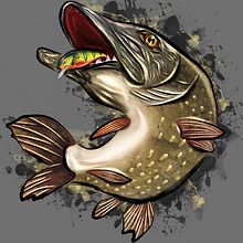 Pike. Design, Ilustração tradicional e Ilustração digital projeto de Halyna Klimuk - 18.01.2023