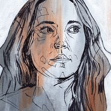Melanie. Design, Ilustração tradicional, Desenho de retrato, Artes plásticas, e Pintura em aquarela projeto de Begoña Blázquez Parro - 30.12.2022