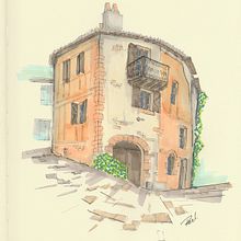 Medieval house. Traditional illustration, Street Art, Sketchbook, and Sketching project by rule69 - 01.18.2023
