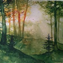 My project for course: Dreamy Watercolor Landscapes: Paint with Light. Pintura, e Pintura em aquarela projeto de Dasha Safro - 18.01.2023