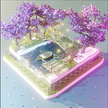 Sakura's trees park . 3D, Animation, Video, 3D Animation, and 3D Modeling project by Esteban Flores - 08.17.2022