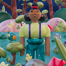 Mi proyecto del curso: Cinema 4D: da vida a una ilustración pop en 3D. Traditional illustration, 3D, Digital Illustration, and 3D Modeling project by Oscar Matamoros - 01.19.2023
