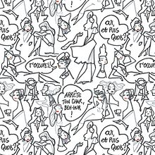 Fifties Allover - Textile Design & Print. Traditional illustration, and Textile Design project by Cristiana De Zanche - 01.19.2023