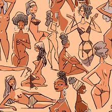 Nudes Allover - Wall Décor Design & Print. Traditional illustration, and Textile Design project by Cristiana De Zanche - 01.19.2023