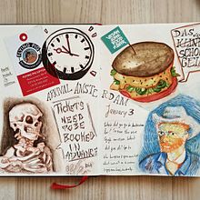 My project for course: Travel Log Illustration with Mixed Techniques. Drawing, Watercolor Painting, Sketchbook, Ink Illustration, and Colored Pencil Drawing project by sarahkneisch - 01.21.2023