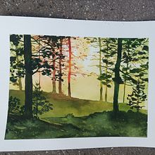 Mon projet du cours : Paysages oniriques à l'aquarelle : capturez la lumière. Projekt z dziedziny  Malarstwo i Malowanie akwarelą użytkownika fannyj - 15.01.2023
